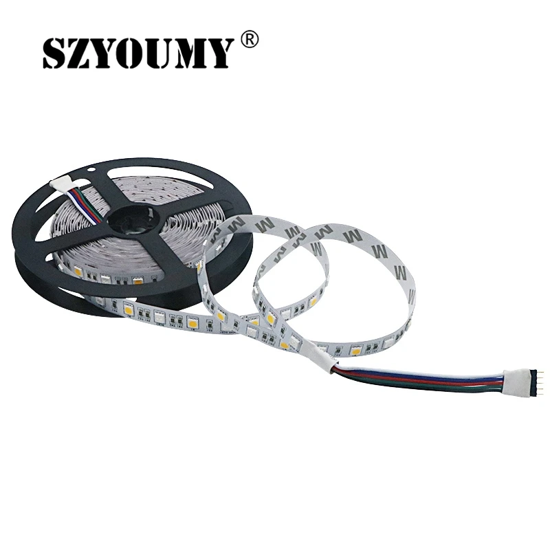 #Best SZYOUMY 5M 5050 SMD LED Strip RGBW (RGB + White) RGBWW (RGB+Warm White) Flexible LED String light 5M 300 LEDs 12V 24V Home