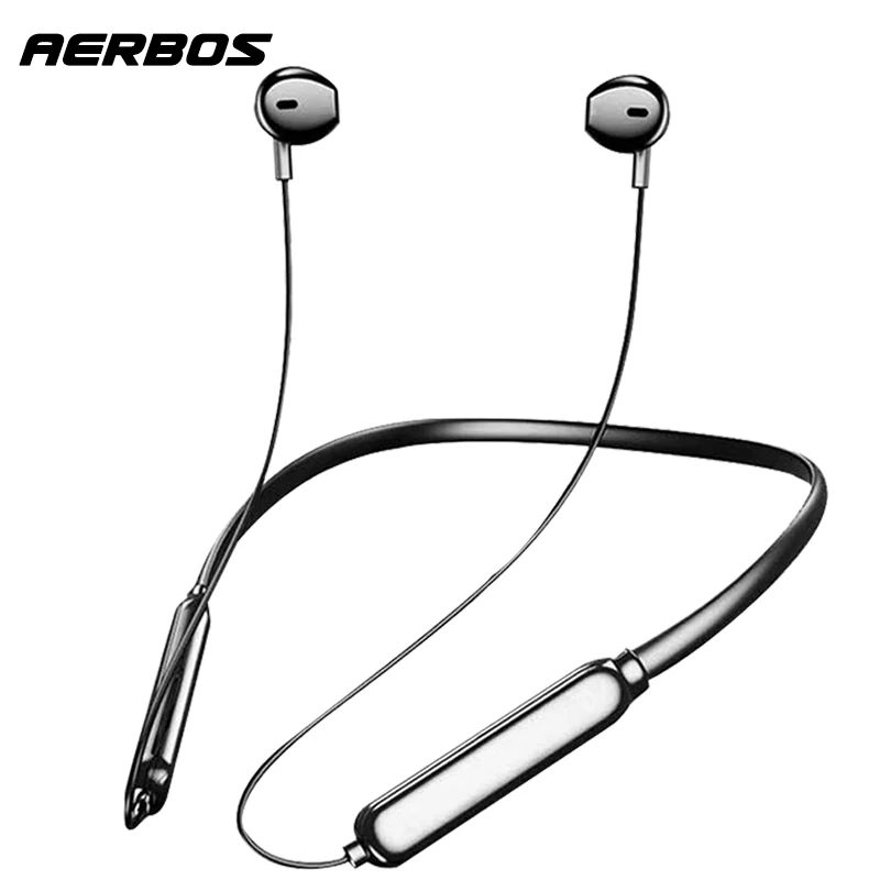 

AERBOS Sport Neckband Wireless Headphone Bluetooth 5.0 Running With Microphone Volume Adjustable Wireless Earbuds For Iphone