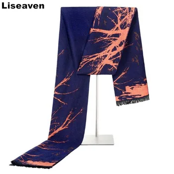 

Liseaven Winter Scarfs Men's Business Print Scarf Men Casual Long Scarves