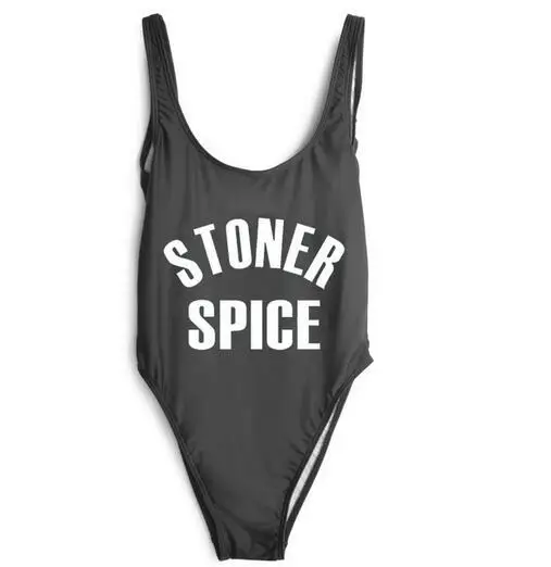 США Размеры S-XL женский купальник цельный Купальники для малышек Стоунер spice Для женщин Сексуальная High Cut купальный костюм Костюмы спинки