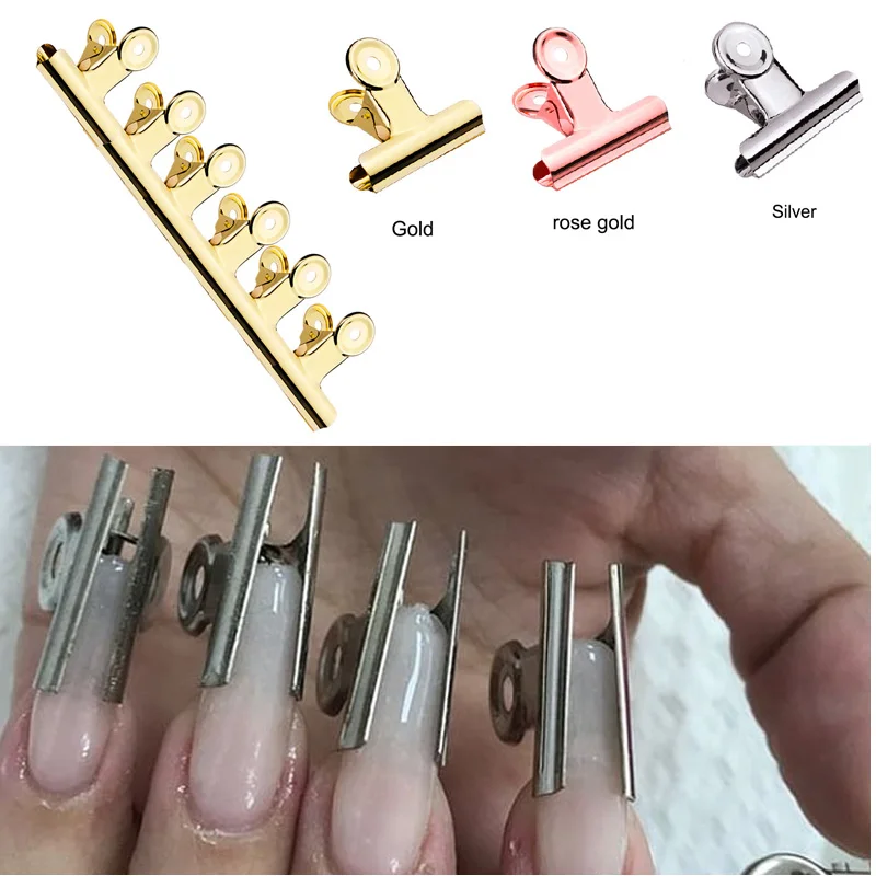 

6pcs Curvature Clips Curve Rusian C Curve Nail Pinching Tool Stainless Steel Acrylic Nail Pincher Clips