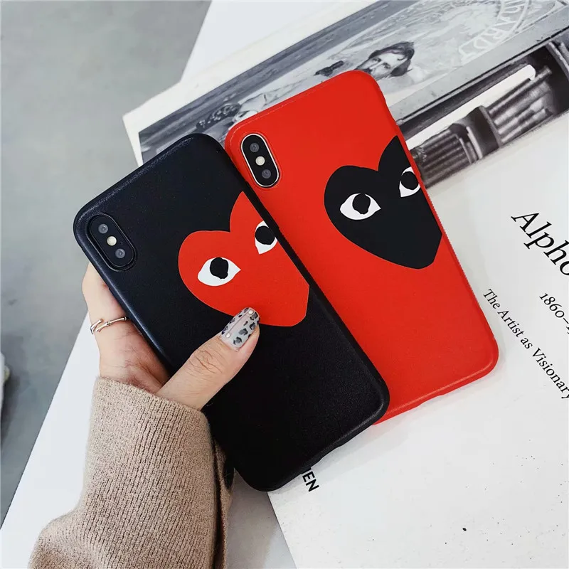 

CDG Play Comme des Garcons Japan trend brand cover case for iphone 6 6S plus 7 7plus 8 8plus X XR XS MAX Non-slip phone coque