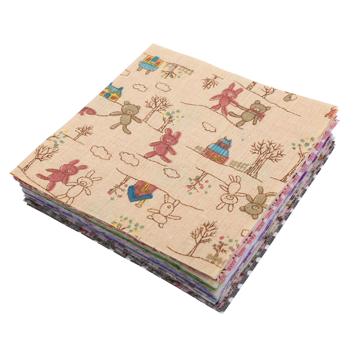 50pcs Colorful Floral Series Cotton Fabric DIY Handmade Patchwork 10*10cm Square Fabric Bundle Clothing Sewing Quilting Crafts