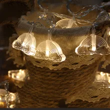 6 м сказочная гирлянда светодиодный прозрачный радужный струнный свет водонепроницаемый для рождественской елки свадьбы дома в помещении декоративная батарея питание