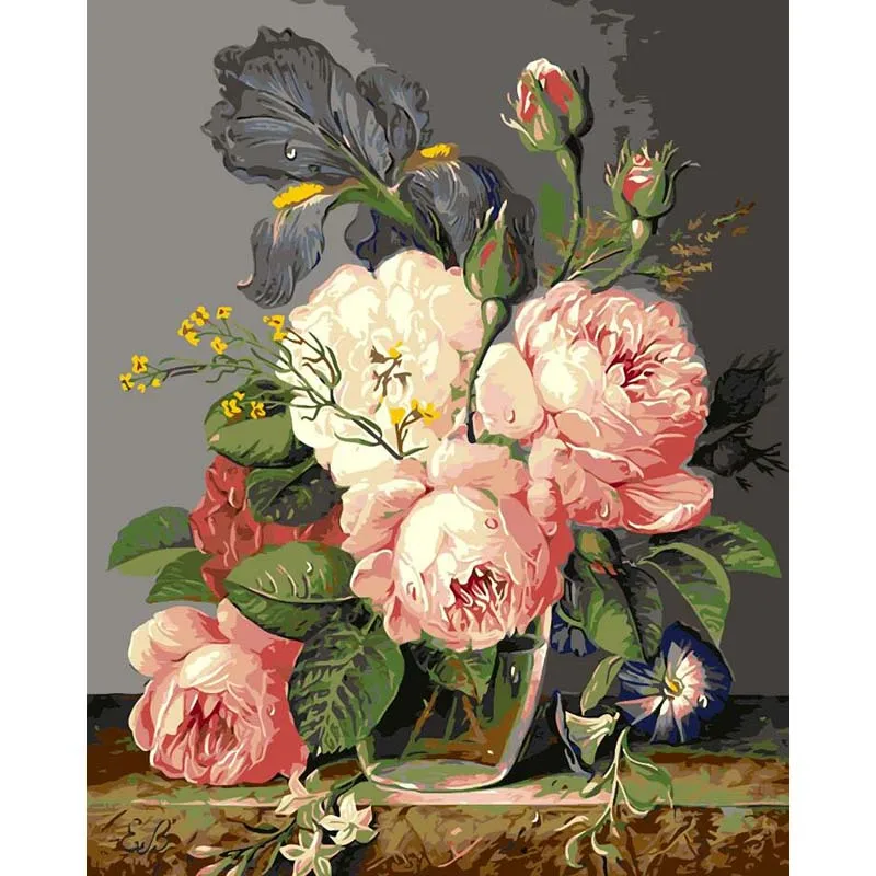 

Pink Flower Pictures By Numbers Modern DIY Painting Handwork On Canvas Oil Painting Coloring Home Decor For Living Room