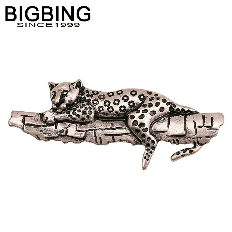 

Q108 BIGBING Fashion jewelry retro silver Leopard Brooch fashion Brooch fashion women jewelry nickel free