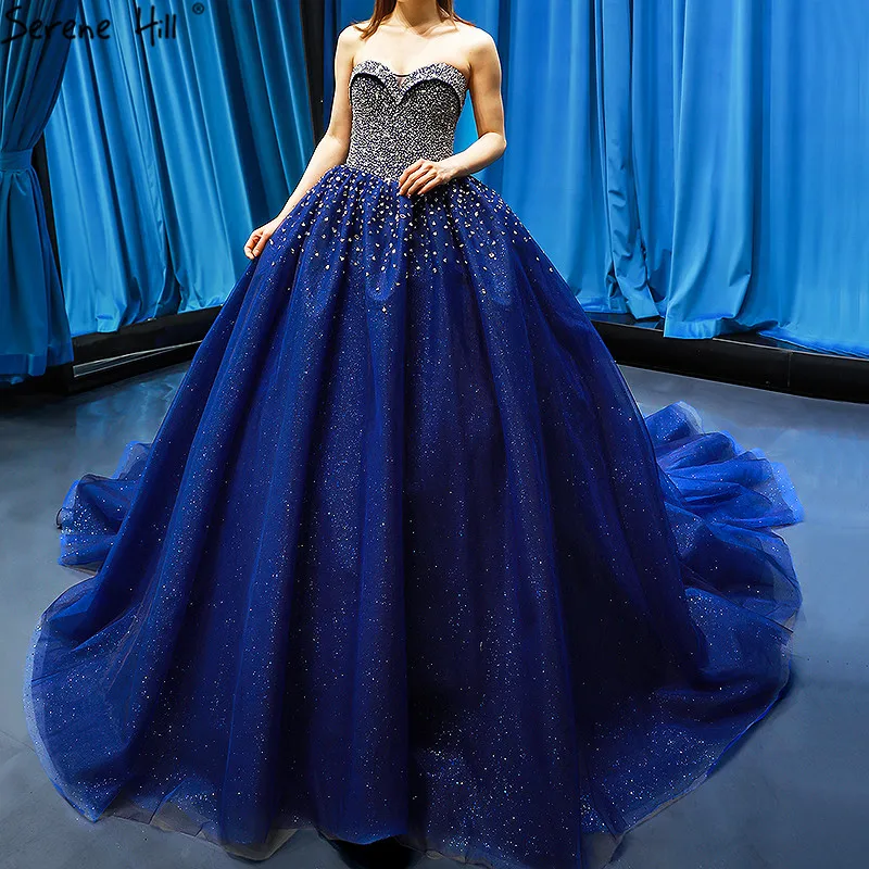 navy blue dress with diamonds