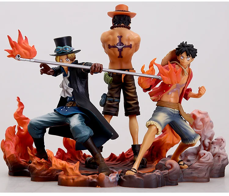 3X ONE PIECE Portgas·D Ace Monkey D Luffy Sabo Anime Figurine Figure Figuras Toy