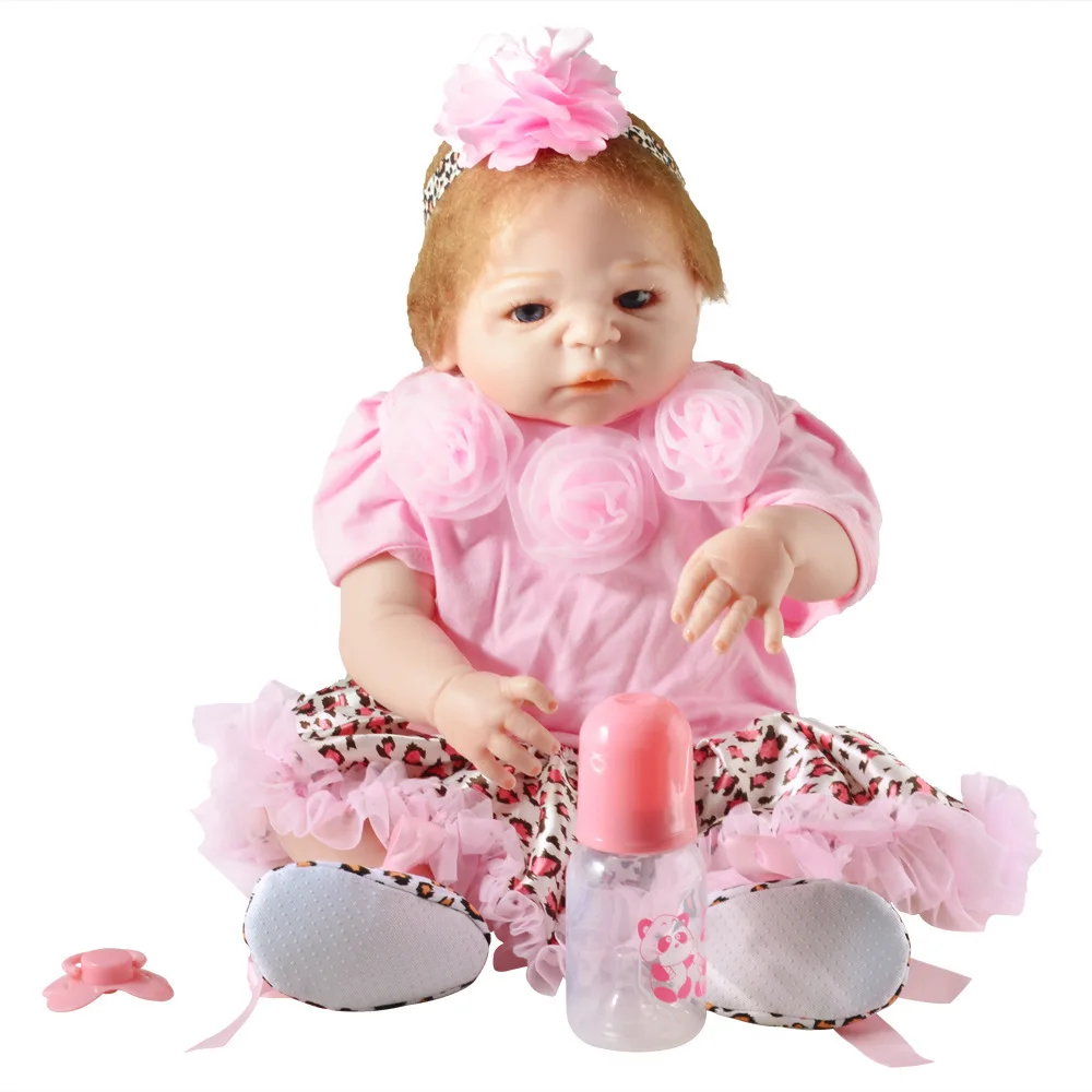 

55cm Lifelike Full Silicone Newborn Princess Girl Doll Reborn Baby Doll Toy for Kids Birthday Xmas Gift