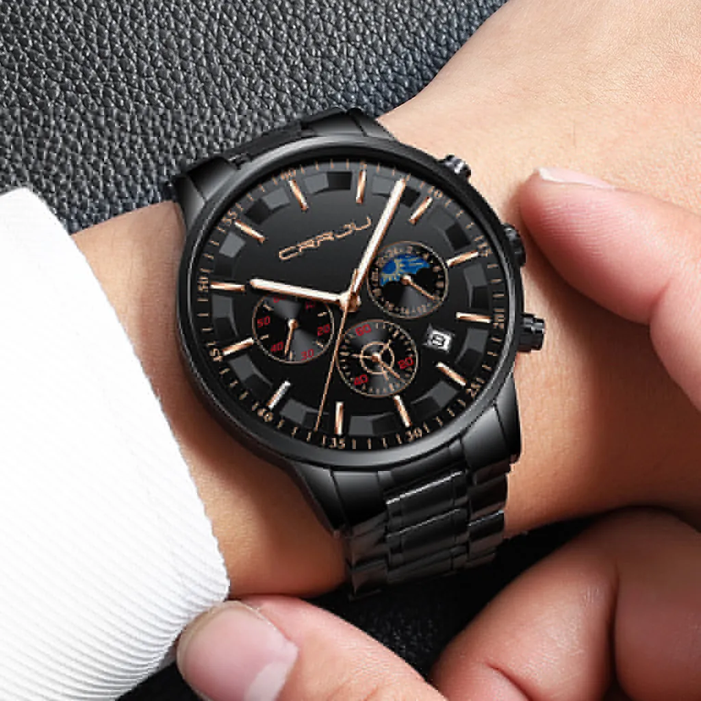 

Damski Bayan Kol Saati Relojes Men's Sports Watch Business Six Pin Multi Function Chronograph Quartz Analog Wrist Watch Orologio