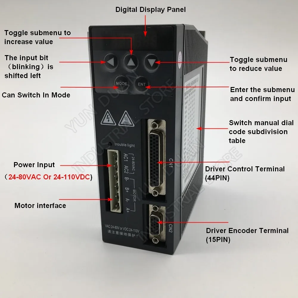 Hybird шаговый двигатель драйвер наборы 12.5Nm Nema34 86 мм 2000 об./мин цифровой дисплей