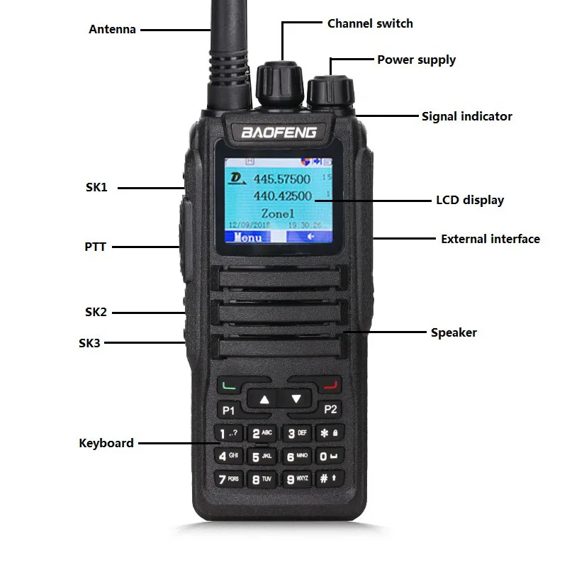 Baofeng DM-1701 рация ПМР rádio UHF VHF Ham CB радио станция цифровой аналоговый Совместимость Dual Time slot рация рации yaesu