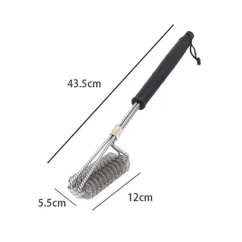 

Grill Brush Barbecue Grill BBQ Brush Stainless Steel Wire Spring Bristles Non-stick Cleaning Brushes Clean Tool With Handle