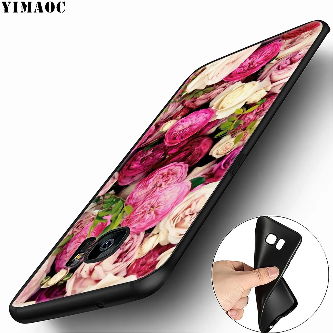 YIMAOC красота пионов цветы Жесткий Мягкий чехол для Samsung Galaxy A6 A9 A8 A7 2018 A3 A5 2016 2017 Note 9 8