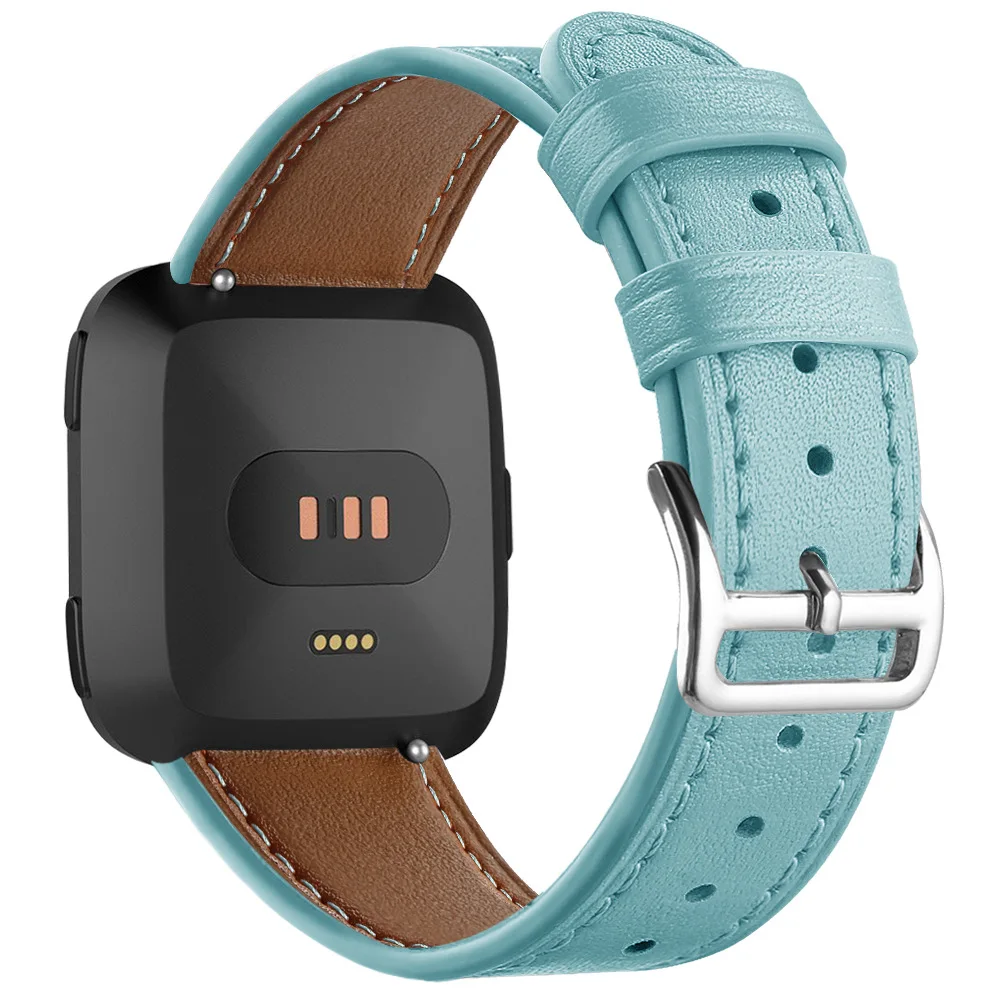  Essidi Premium Sweatproof Leather Wristband Strap Replacement For Fitbit Versa Smart Watch Bracelet - 32957480772