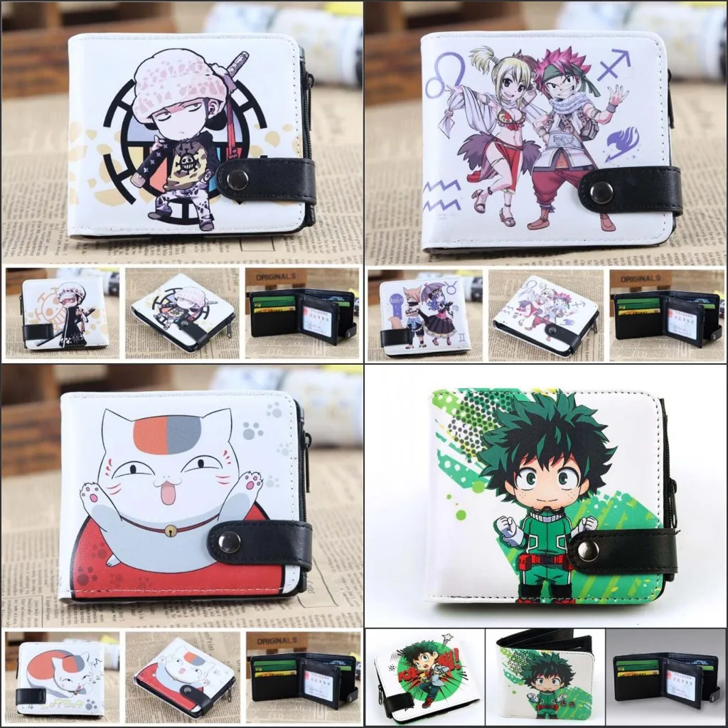 Cartera de Anime de my hero academia, Cartera de dibujos animados, tarjetero, bolsillo para monedas, bolsos con cremallera, regalo