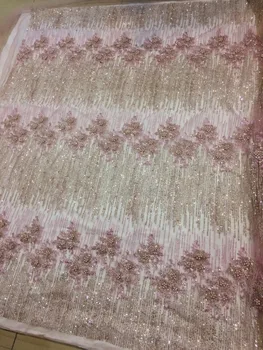 

S-121689 newest glued glitter French Lace Fabric High quality African glitter lace Fabric