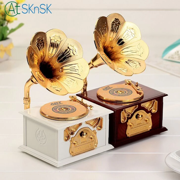 Popular crafts interesting design souvenir retro phonograph font b music b font font b box b