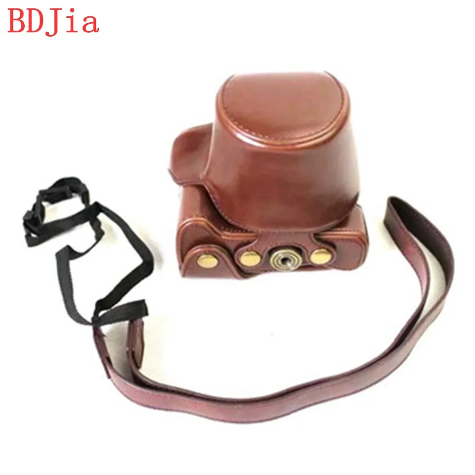 

New PU Leather Oil Skin Camera Case Bag Cover for Canon EOSM6 eos m6 camera with 15-45mm Lens With Shoulder Strap,Free Shipping