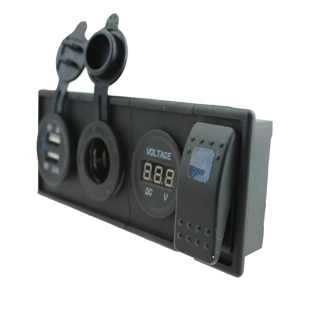 3.1 A USB port power Sockets DC 12V 24V led voltmeter three color can