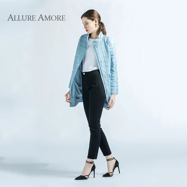 Spring Parkas New female Stand-up Collar Houndstooth Coat Women Warm Long Jackets Down Cotton Padded Jacket Woman Allure Amore