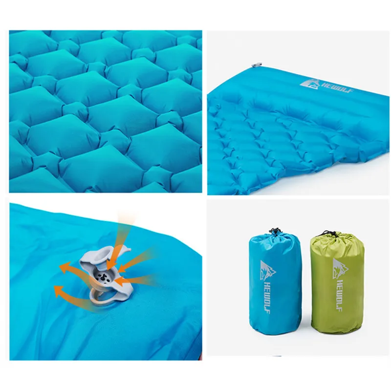في الهواء الطلق التخييم نفخ وسادة النوم حقيبة حصيرة سريع ملء الهواء مويستوريبروف المشي لمسافات طويلة التخييم حصيرة مع وسادة وسادة النوم