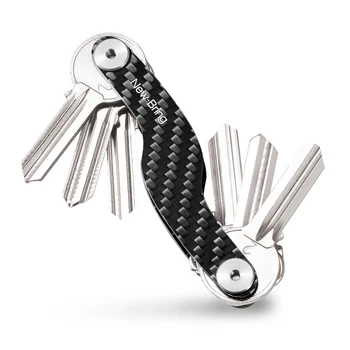 

NewBring Carbon Fiber Key Organizer Car Key Holder Chain Smart Key Wallets Ring