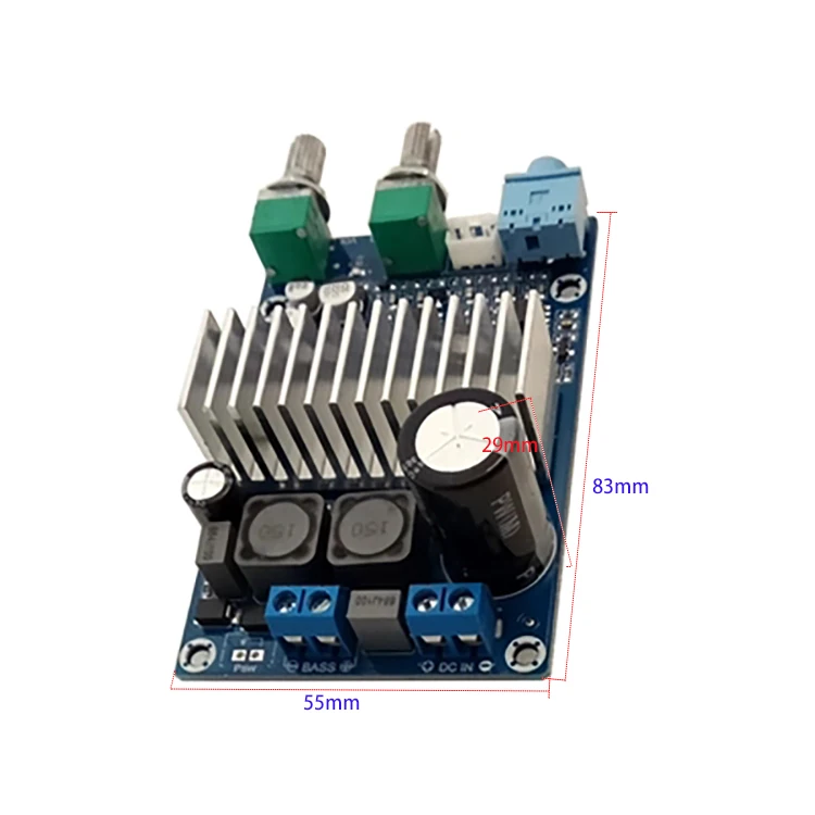 Tpa3116 subwoofer power amplifier board 100w TPA3116D2 chip 12-24V  digital subwoofer power amplifier board