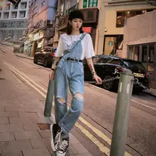 Модные джинсы с двумя ремешками на спине Xia BF, тонкие черные джинсы до колена