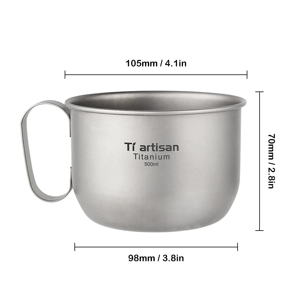 500 мл наружная титановая чашка для воды, кофейная кружка, походная посуда, чашка для пикника, чашка для воды, Кружка для кофе, чая, питья