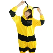 Пижамный комплект комбинезоны для взрослых Фланелевая Пижама Аниме мультфильм унисекс косплей пчела животных пижамы для женщин пижамы свитеры для женщин