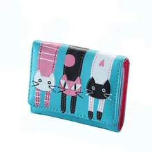 Botusi Cartoon Cat Women Wallet Short Purses Female PU Leather Card Holder Coin Money Bag Dollar Price Ladies Wallet Small Botusi Cartoon Cat Women Wallet Short Purses Female PU Leather Card Holder Coin Money Bag Dollar Price Ladies Wallet Small