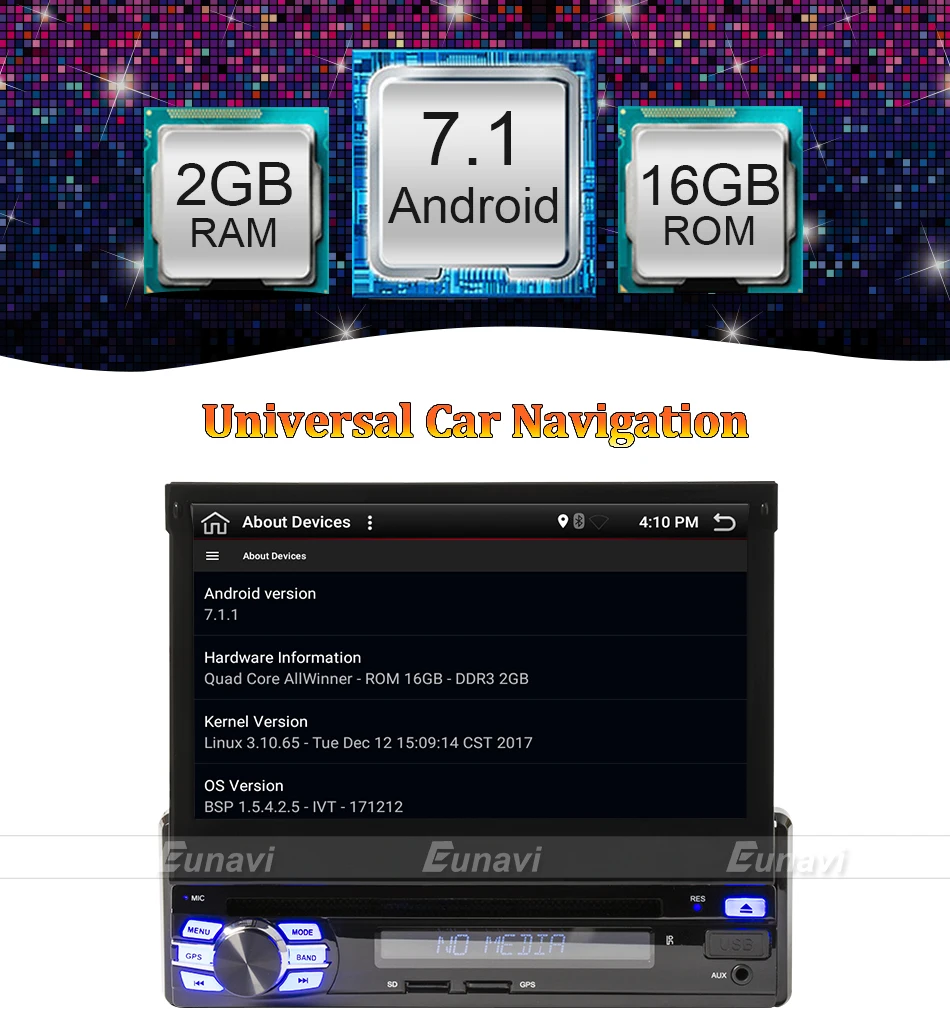 Top Eunavi RAM 2G Single 1 Din 7" Android 7.1 Car Dvd GPS Navigation Radio Stereo Universal Head Unit With Wifi Touch Screen BT RDS 5 Top Eunavi RAM 2G Single 1 Din 7" Android 7.1 Car Dvd GPS Navigation Radio Stereo Universal Head Unit With Wifi Touch Screen BT RDS 5