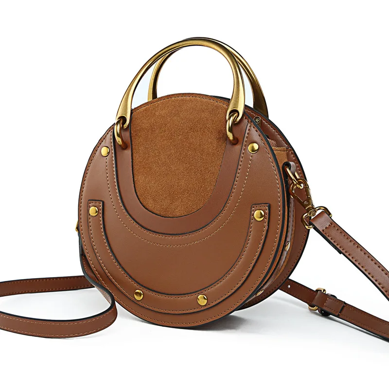 White Qualité Véritable De brown 2019 Mode Femmes Cuir Cercle black Sacs Main En Sac Supérieure Marque Bandoulière Caker À APz5Waxz