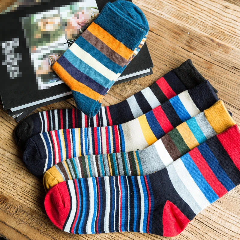 4Pair Cool Stripe Art Socks Men Funny 3D Short Sock Mens Novelty Socks Colorful Socks Funny For Men Meias Chaussette Homme