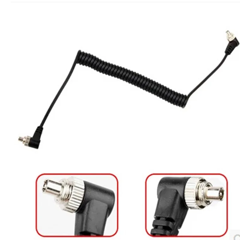 Nikon D300S D300 D200 D100 SLR Camera to Male PC Screw-Lock Sync Cord for Canon 580EXII 7D 5DII 50D 40D 2.5mm Mini