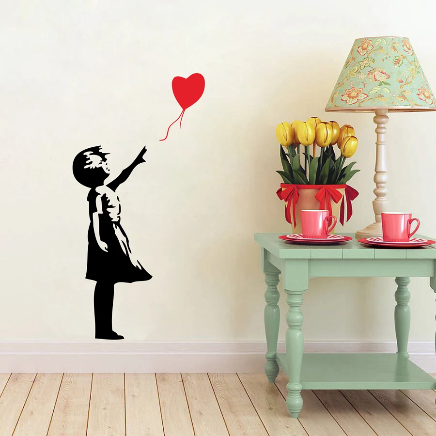 Balloon Girl Cute Banksy Vinyl Wall Art