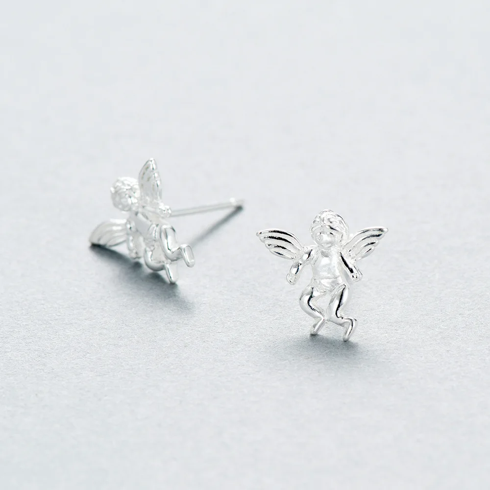angle earrings 100% 925 Sterling silver Jewelry fashion Hypoallergenic Stud earrings for women girl gift
