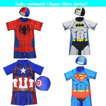 

boy one piece swimsuit swimwear Minions Bathing Suit Batman Swimming Boys Captain America Kids Sport Baby Beachwear