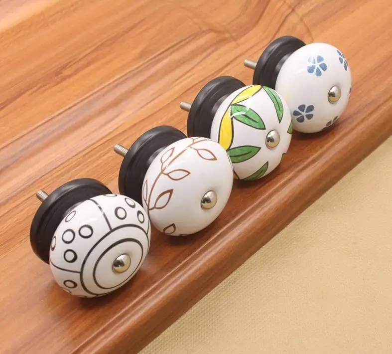 Vintage Ceramic Furniture Fulls and Handles White Handles