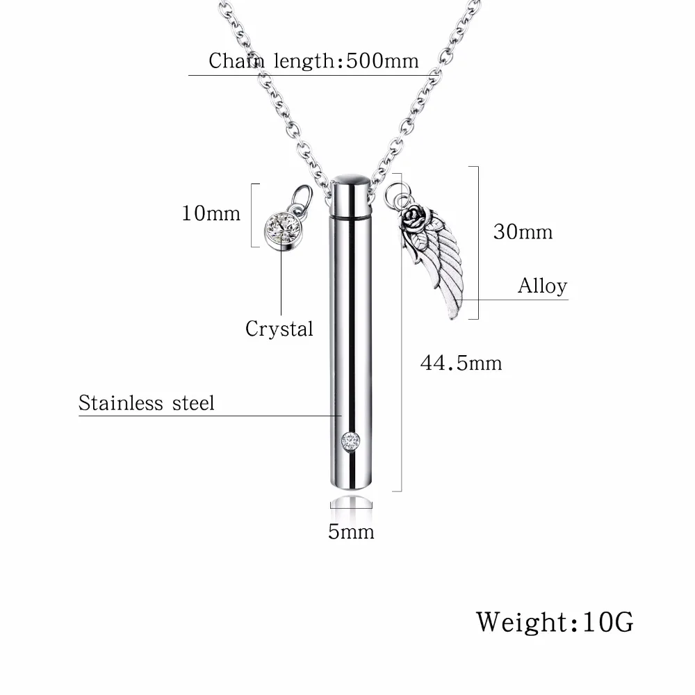 Тонкое Хрустальное клининдерное ожерелье с кремационной урной из нержавеющей стали минималистичный памятный подарок тайный флакон
