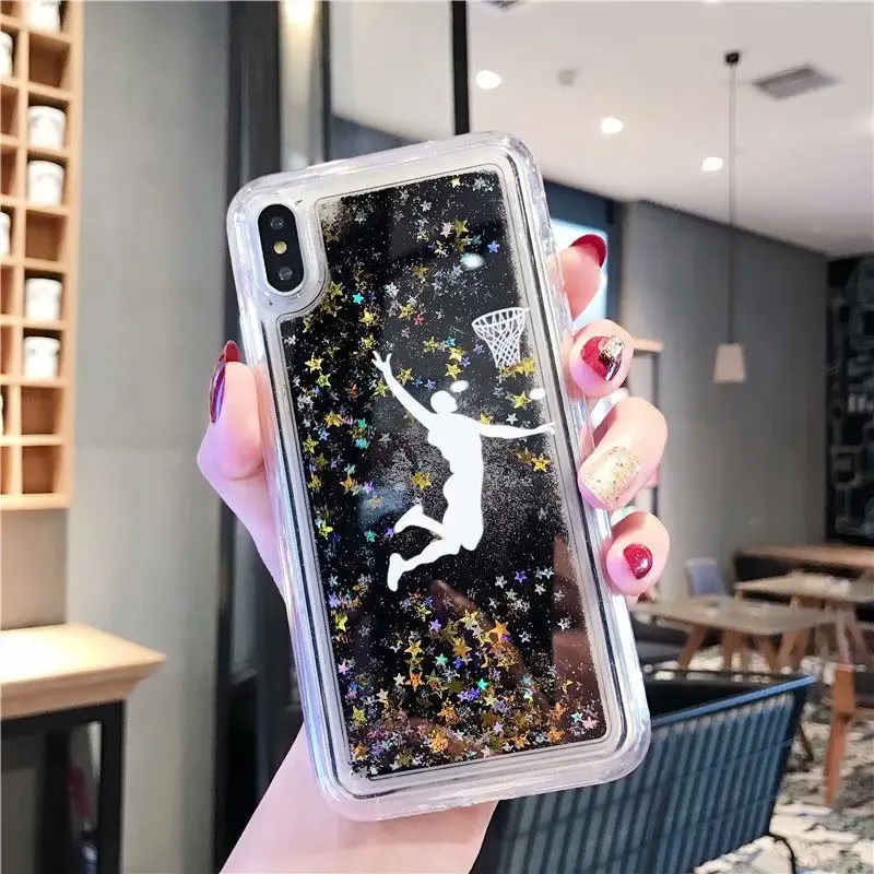 For iPhone XS Max Dynamic Liquid Bling NBA Basketball Star Phone Case VIP Star TPU Back Cover For iPhone XR X 6 6S 7 8 Plus Case (7)