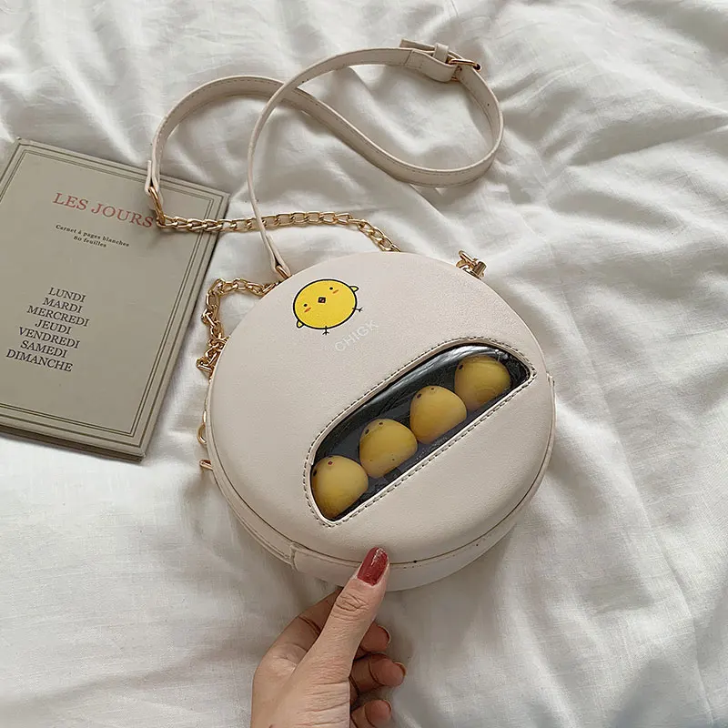 

small bag female 2019 new han edition fashion girl lovely summertime joker single shoulder bag worn small round package