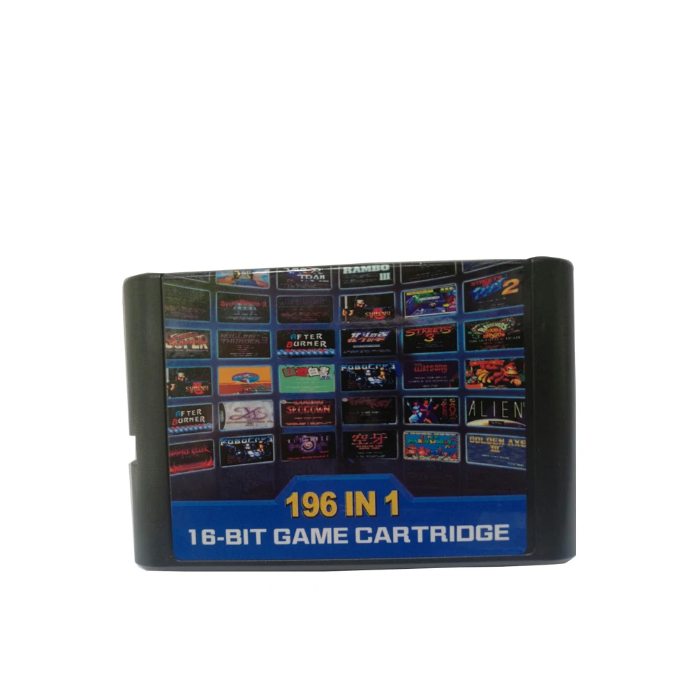 

10 pcs a lot Hight quality 196 in 1 games cards cartridge 16 bit For Sega Mega Drive MD For PAL and NTSC drop shipping