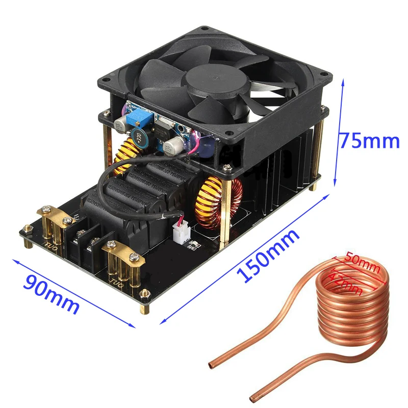 

1000W Induction Heating Board Machine Heater+Tesla Coil Cooling Fan 12-36V