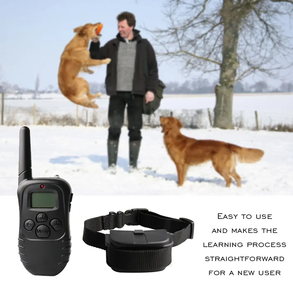 

Retractable Electric Training Collars Shock Vibration Dog Trainer Remote Control Fit All Size Dogs Bark Stop Collar LCD Display