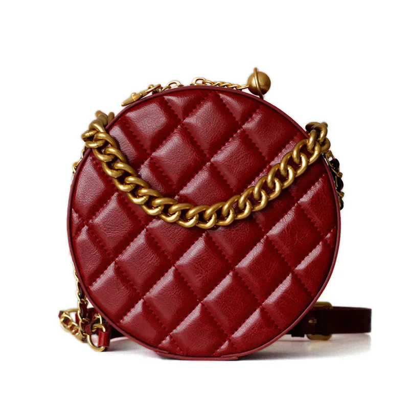 

Luxury Handbags Women Bags Designer Circular Genuine Leather Day Clutches Crossbody Bags for Women Handbag Chains Casual