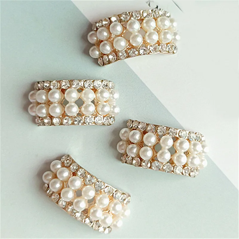 

SEA MEW 30 PCS 11*22mm Fashion Metal Alloy KC Gold Imitation Pearl Connectors Charm DIY Hair Accessories For Jewelry Making