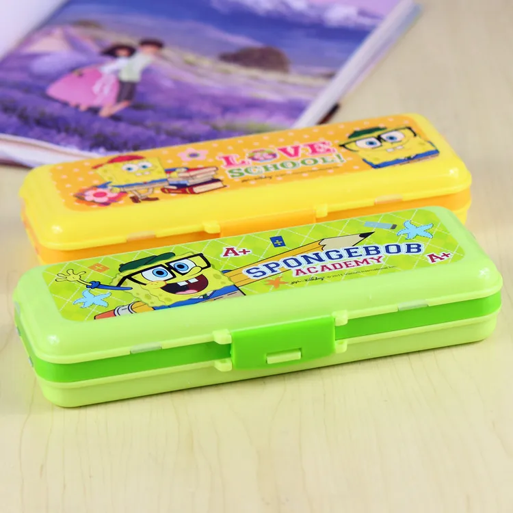 

Freeshipping Cartoon creative stationery pupil school supplies for children plastic pencil case