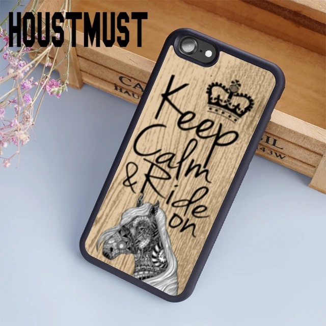 

HOUSTMUST Keep calm ride on horse riding art Case cover For iPhone 5 5S SE 6 6S 7 8 X Samsung galaxy S5 S6 S7 edge S8 S9 Plus